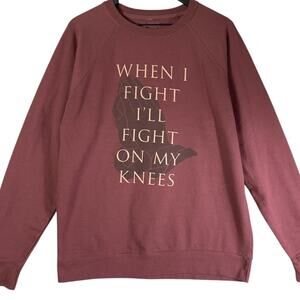 Phil Wickham Fight On My Knees Pullover Sweatshirt XL Maroon Faith Graphic